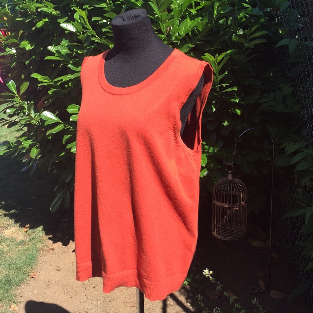 Burnt orange knit tank top
